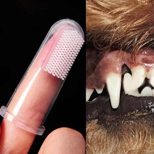 Silicone  Brush Tool  Toothpaste Dogs Soft Pet Finger Toothbrush  Dental Hygiene  For Medium dog bads