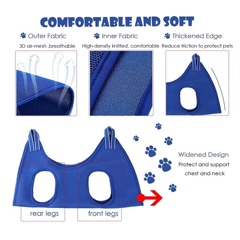 Dog Cat Grooming Hammock Fixed Bath Bag for Nail Cutting Anti Scratch Cat Trimming Restraint Bag Cat Beauty Hanging Pet Supplies