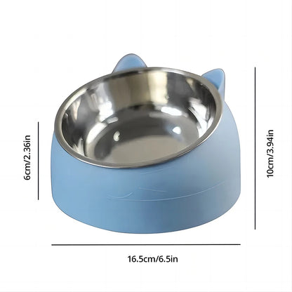 Kitten Puppy Food Feeding Bowls Pet Dogs Cats Feeder  Stainless Steel Cat Lovely Creative Inclined Cats Drinking Feeder